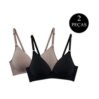 Kit 2 Sutiãs Soutien Top Confort Com Bojo Triângulo Sem Aro em Oferta na Shopee