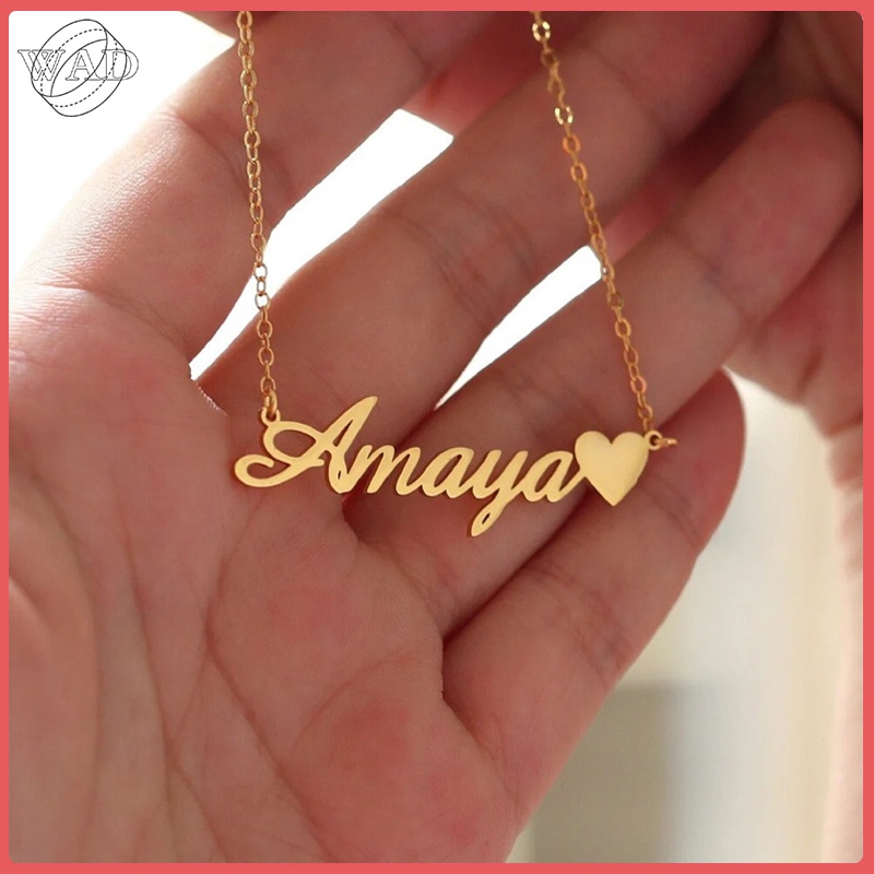 Colar Personalizado Feminino De Nome Aço Inoxidável Carta Personalizada Placa Do