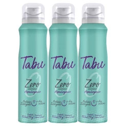 Kit Desodorante Aerosol Tabu Zero Alumínio 150Ml (3 unidades)