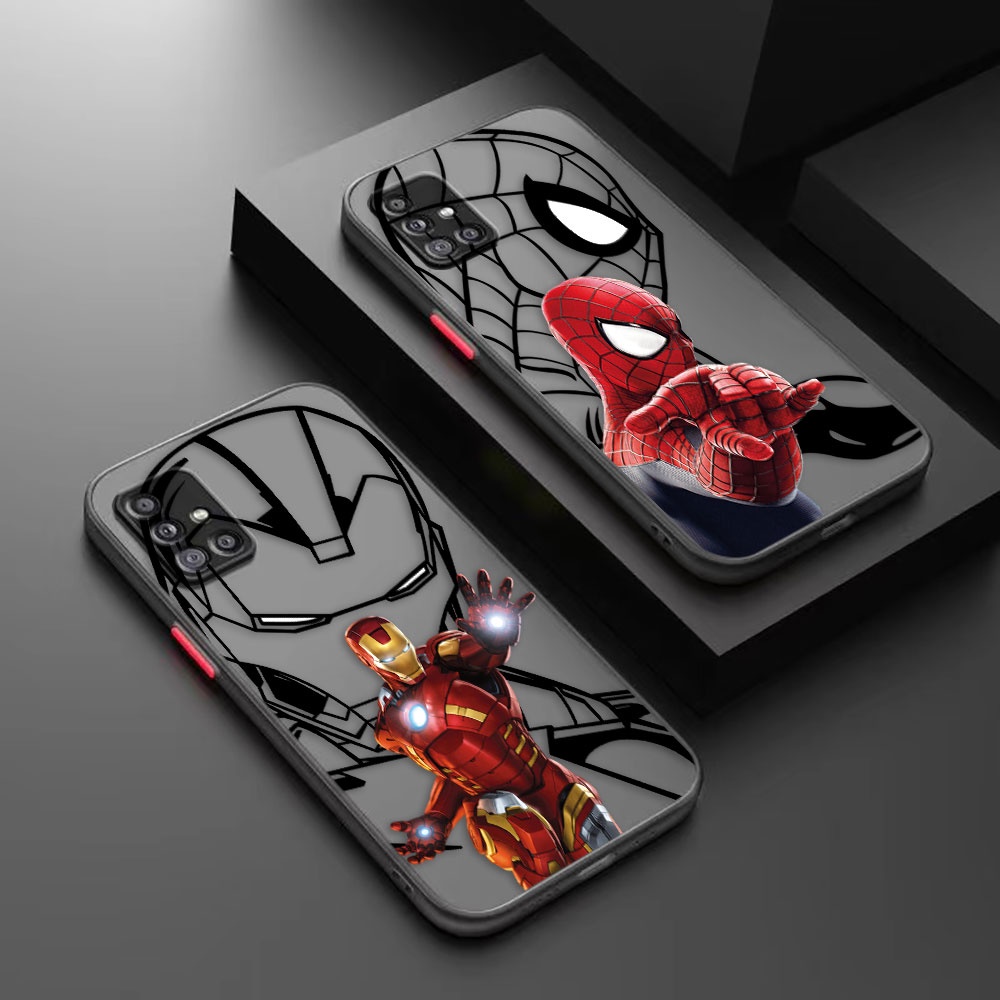 Super Homem-Aranha De Ferro Maravilha Heróis Caixa De Celular Mate Para Samsung Galaxy A73 A72 A71 A70 A53 A52 A51 A50 A42 A33 A32 A31 A30 A22 A21S A20S A12 A11 A10S A10 A03S A02S