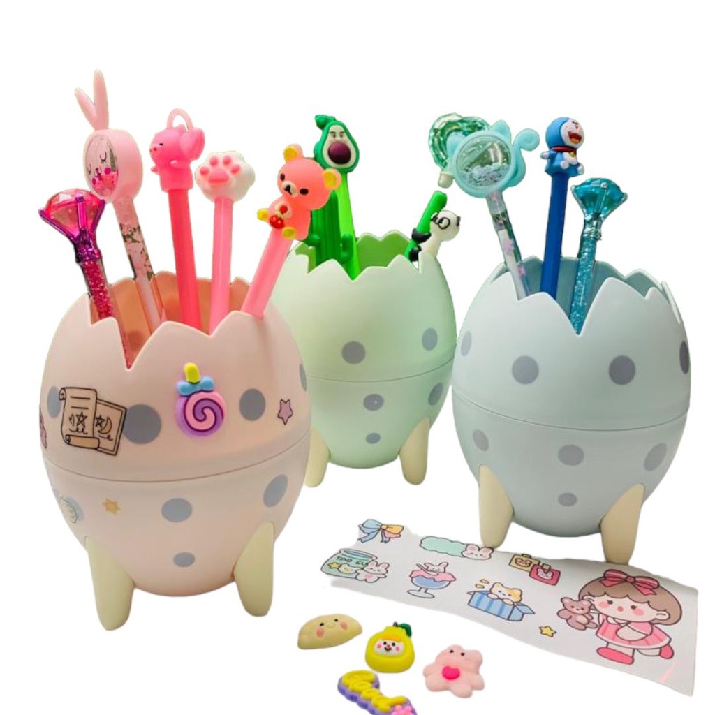 Porta Treco Organizador Canetas Talheres Escova De Dente Pinceis Ovo De Dinossauro HU54893