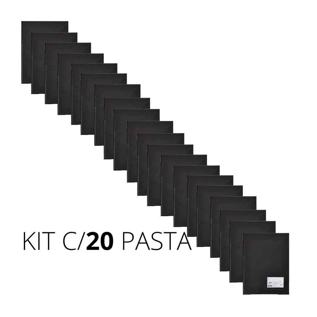 KIT 20 PASTA CATÁLOGO 10 ENVELOPES PRETA em Oferta na Shopee