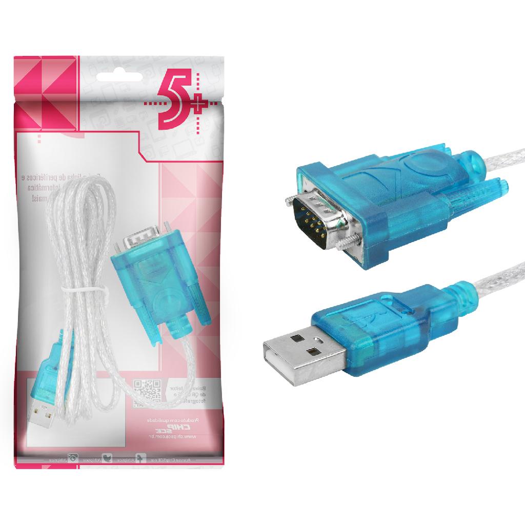 Cabo Usb Cristal - Usb A Macho + Db9 - Cristal - 1.5 Metro