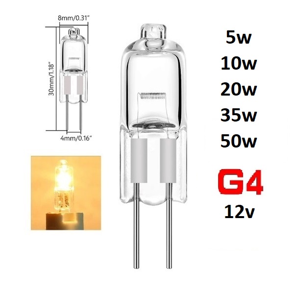 2/5 x Lâmpada Bipino 12v 10w 20w 35w 50w Jc Sokete G4 Halógena Coifas Luminárias em Oferta na Shopee