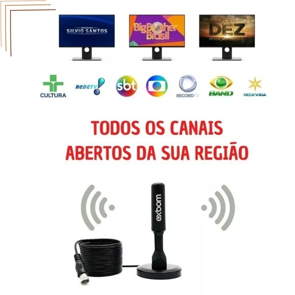 Antena TV Digital Interna Hdtv Uhf 5M