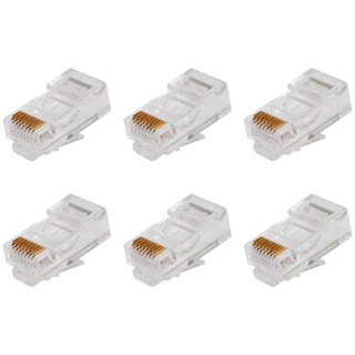 Kit 6 Conectores RJ45 Macho Transparente Cat5E em Oferta na Shopee