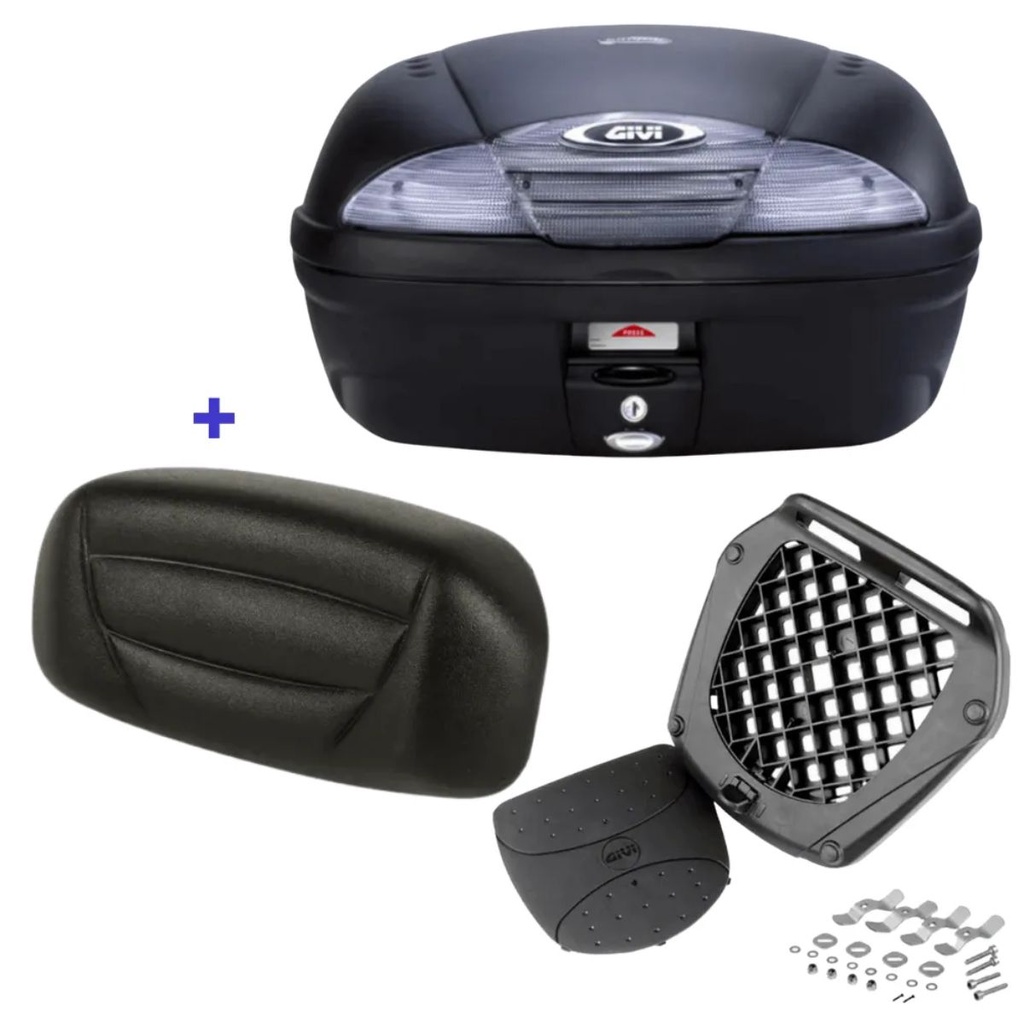 Baú Bauleto Givi 45 Litros E450nt + Encosto Traseiro Givi E84