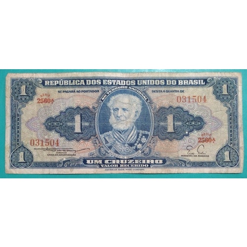 c011 - Cédula 1 Cruzeiro 1955 série 2560  - BC (3)