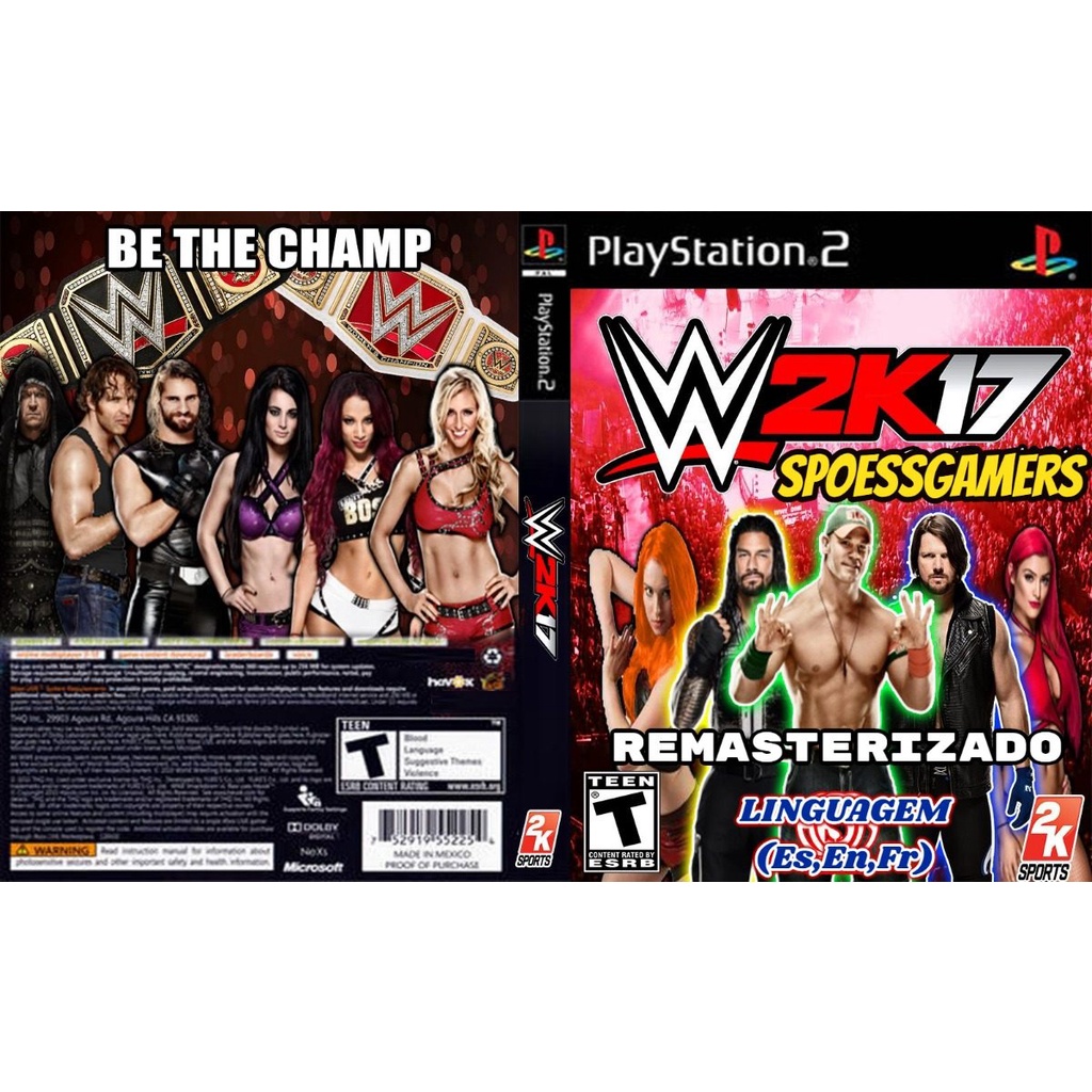 Jogo Ps 2 Wwe 2k17 Ps2 Luta Remasterizado  .