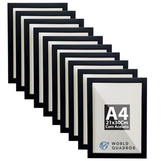 Kit 10 Molduras A4 Para Quadros Certificados 21X30Cm Com Acetato e Fundo em Oferta na Shopee