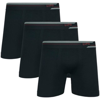 Kit 3 Cueca Box LongLeg Microfibra S/Costura Masculina Lupo