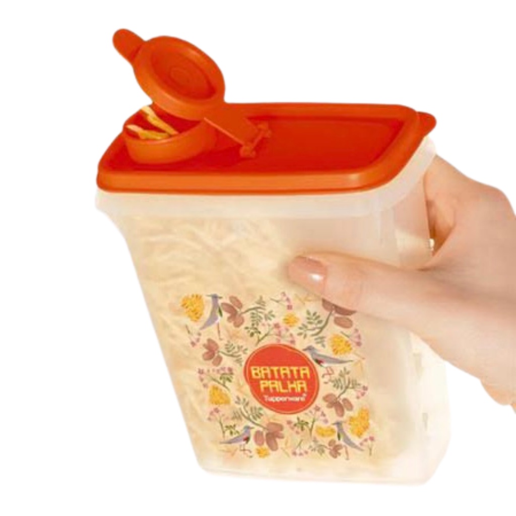 Porta Batata Palha Tupperware Floral Novo Original Ótima Conservação Tapoer Tapower Tapuer Tapowere Tapauer Tapawere Tapue Tapoe
