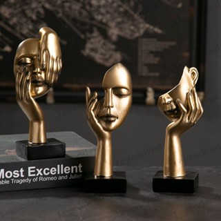 Resina Estátua Abstrata Desktop Enfeites Figurinhas Escultura Character Rosto Nordic Light Luxo Arte Artesanato Home Office Decor LEGENDEND LEGENDEND