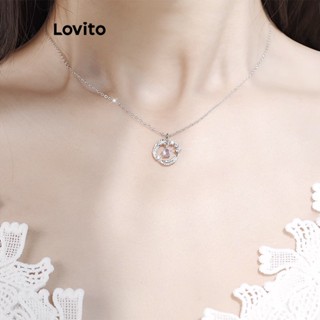 Lovito Colares de Metal Básicos para Mulheres L60AD027 (Prateado)