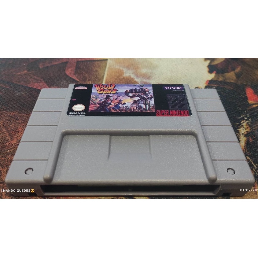Jogo Wild Guns Chip Novo Repro Super nintendo snes Funcionando 100%, cartucho, fita, game.