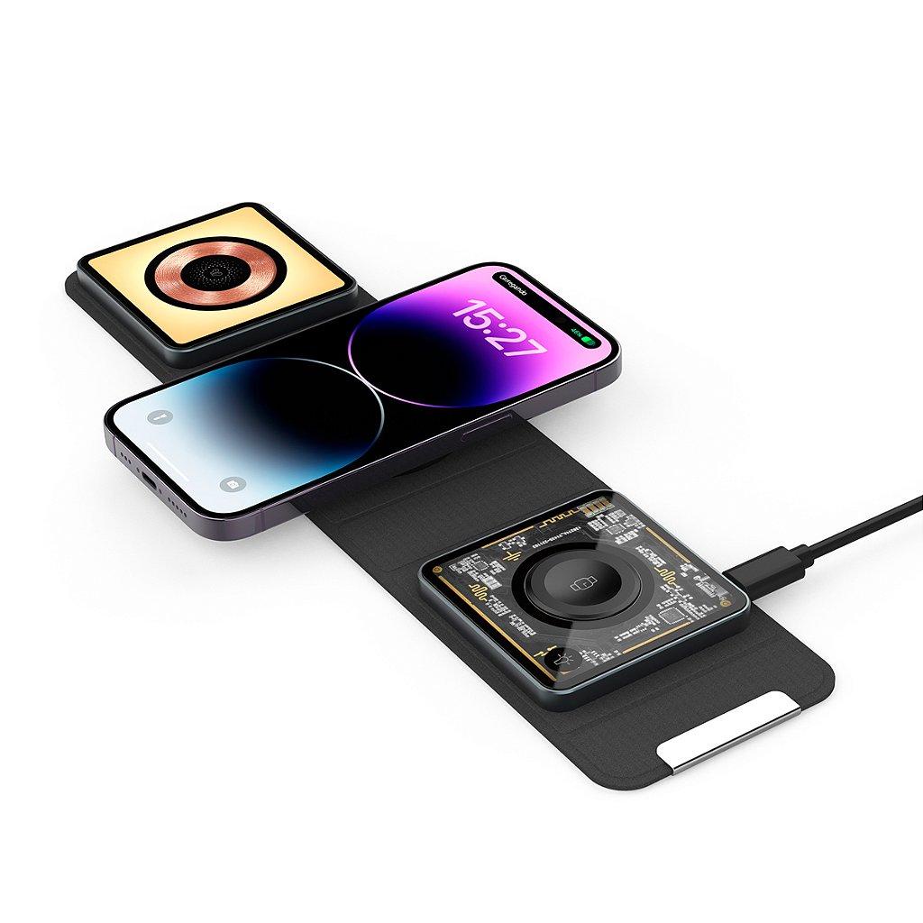 Carregador por Indução 3 em 1 - Wireless, Dobrável, Universal - Gshield - Mobile & Gadgets