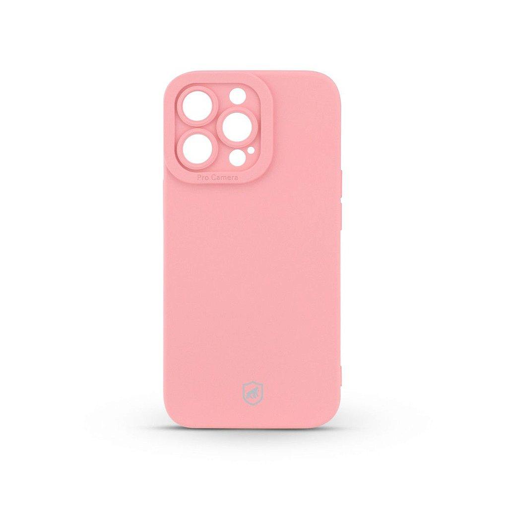 Capa Case Capinha iPhone 14 Pro Rosa Gshield Silicon Cloud - Proteção com Microfibra e Antimarcas - Mobile & Gadgets