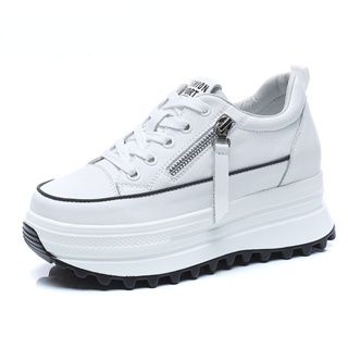 7cm Sapatos Casuais Femininos De Couro Genuíno 7cm Plataforma Cunha Feminina Tênis De Moda Feminino Chunky Spring Autumn Shoes Summer em Oferta na Shopee