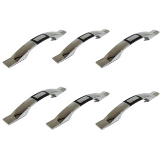 Kit 6 Puxadores Encaixe Colormaq 13cm Furo a Furo Cromado Preto Natal - Puxador Armário Encaixe - Puxador Moderno Armario Cozinha