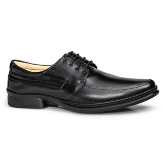 Sapato Social Rafarillo Masculino Couro Cadarço Bico Redondo