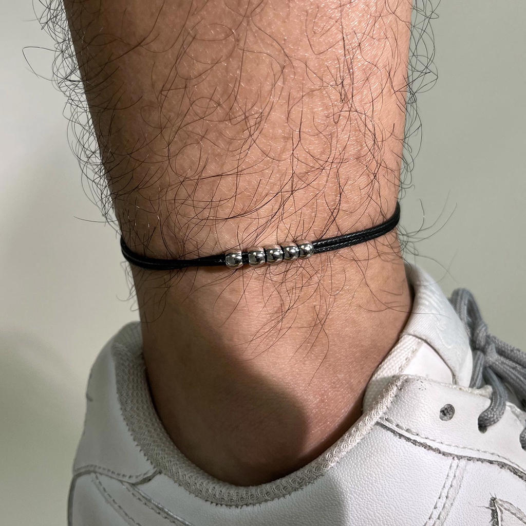 Vnox Men's Fashion Rope Chain Ankle , Tornozelo Tecido À Mão Com Contas De Pena Charme , Praia Pés Descalços Men's Jewelry
