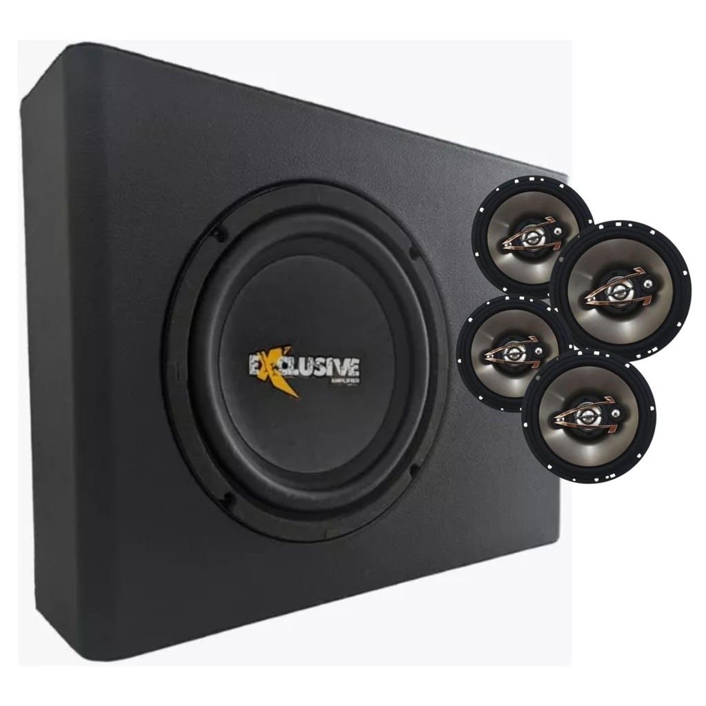 Kit Caixa Amplificada Slim Exclusive 200wrms C/ 2 Pares  Qr6
