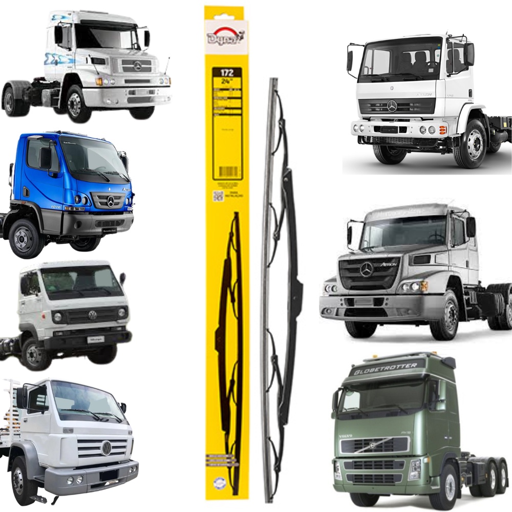 Palheta Limpador Parabrisa Caminhão VW Worker Delivery MB Accelo Atron HPN Volvo FH Dyna 172 em Oferta na Shopee