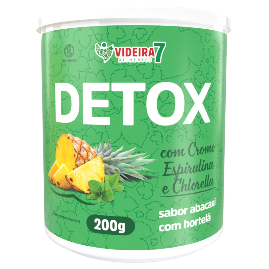 Detox em Pó , Espirulina E Clorella, Cromo, Cha Verde- 200g