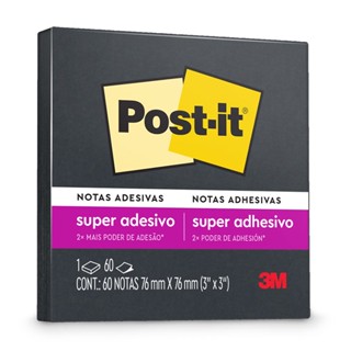 Bloco de notas super adesivas Post-it preto 76x76mm 60 folhas 3M