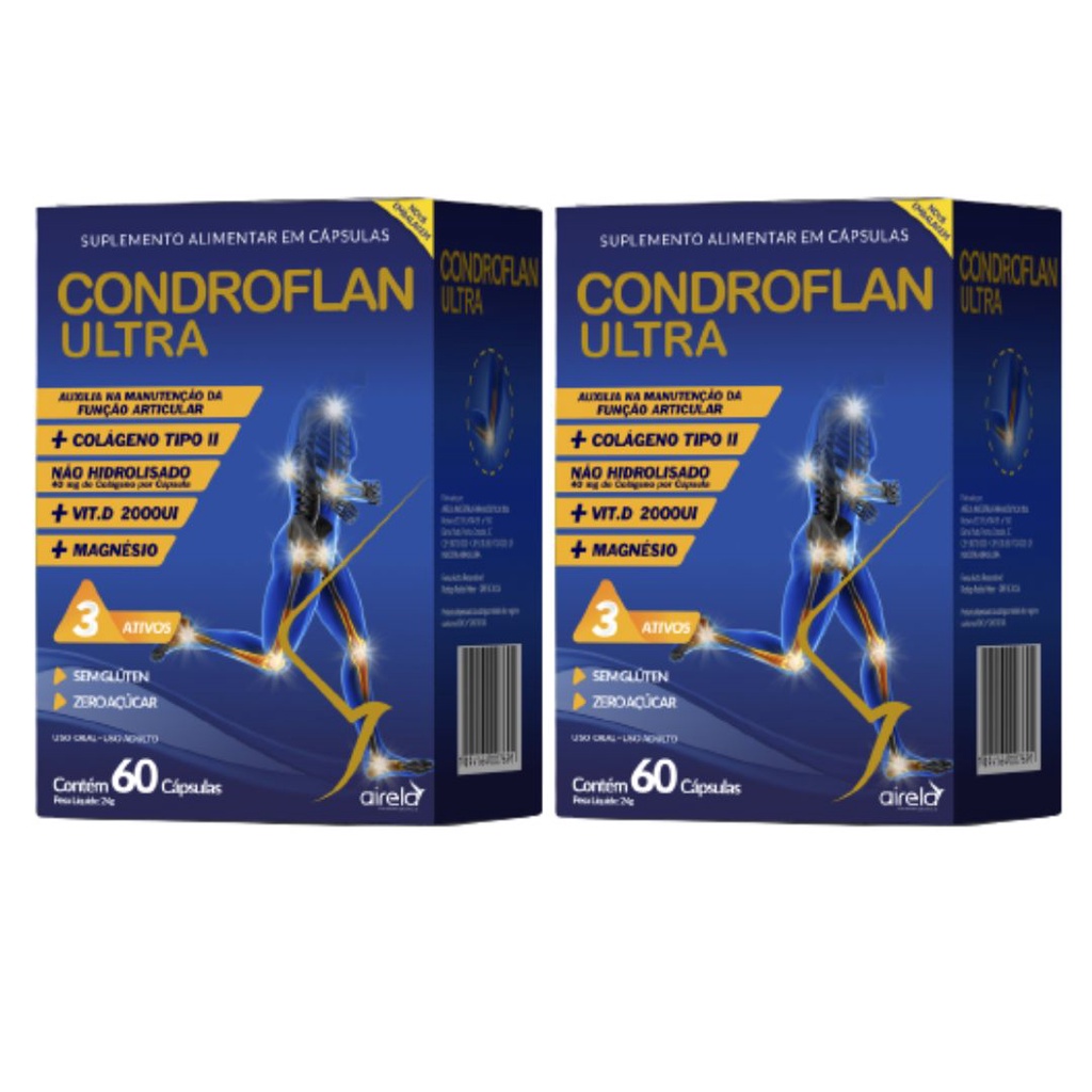 Kit 2 Unidades Suplemento Alimentar Condroflan Ultra Airela 60 Cápsulas em Oferta na Shopee