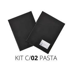 KIT 2 PASTA CATÁLOGO 100 ENVELOPES PRETA