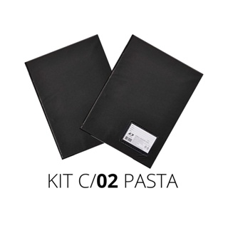 KIT 2 PASTA CATÁLOGO 100 ENVELOPES PRETA em Oferta na Shopee