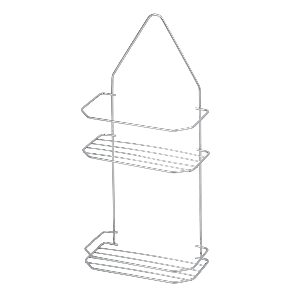 Porta Shampoo e Sabonete Duplo Suporte de Registro sem Furo Cromado em Oferta na Shopee