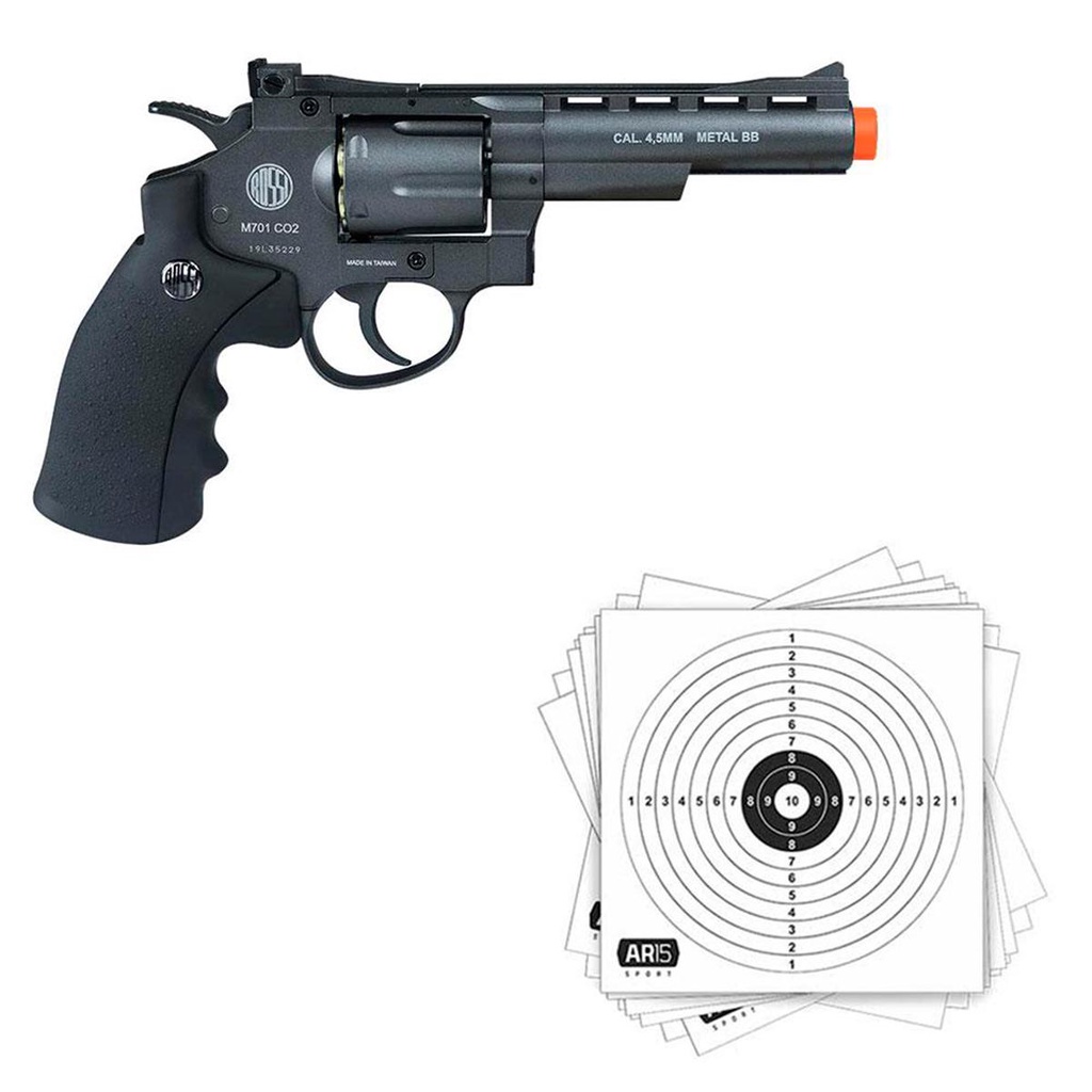 Revolver Full Metal Co2 Rossi 701 Full Metal 4.5mm + Alvos