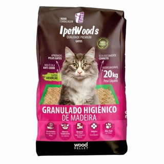Granulado Higiênico De Madeira para Gatos Ipet Woods 20kg