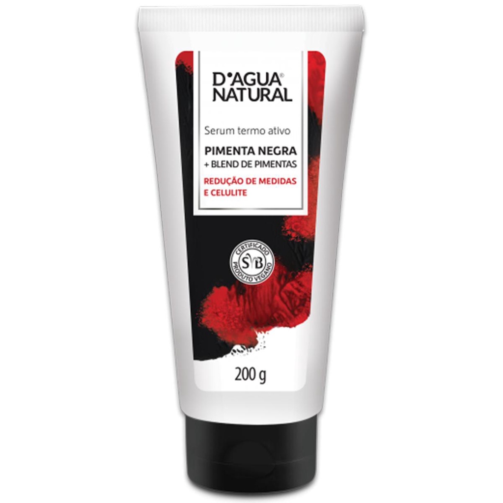 Serum Redutor Termo Ativo Pimenta Negra Dagua Natural 200g Redução Medidas e Celulite em Oferta na Shopee