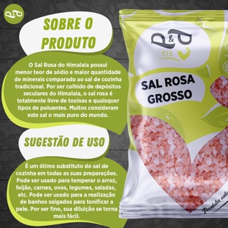 Sal Rosa do Himalaia Grosso 1Kg - P&P em Oferta na Shopee