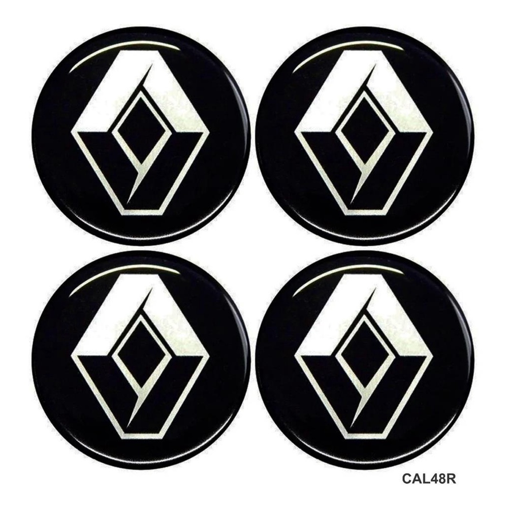 Adesivo Emblema Resinado Calota Renault 48mm 4 Unid