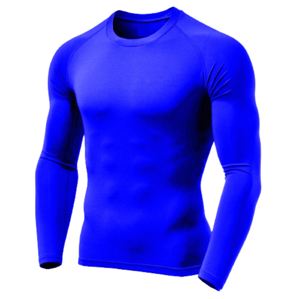 Camisa Azul Royal Academia Futebol Proteção Uv 50+ Tecido Gelado Camiseta Segunda Pele
