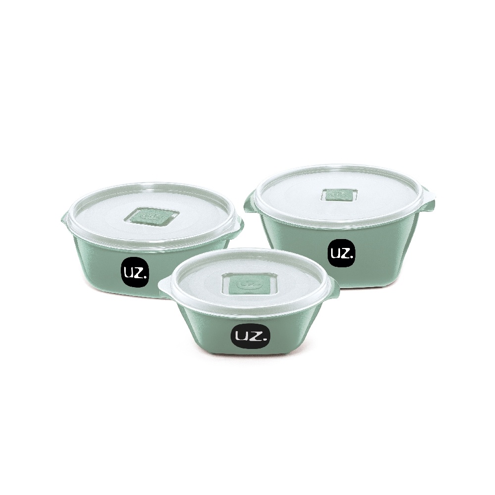 Conjunto de Potes UZ UZ1880-VEM 3 Peças Verde