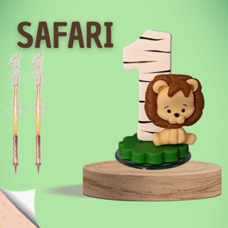 Vela safari Luxo para Festas e Bolos! + 2 velas vulcan