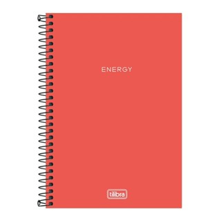 Caderno espiral capa plástica sem pauta 1/4 80 folhas Neon Laranja Tilibra