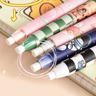 Borracha macia portátil Cartoon Pen Shaped Eraser retrátil