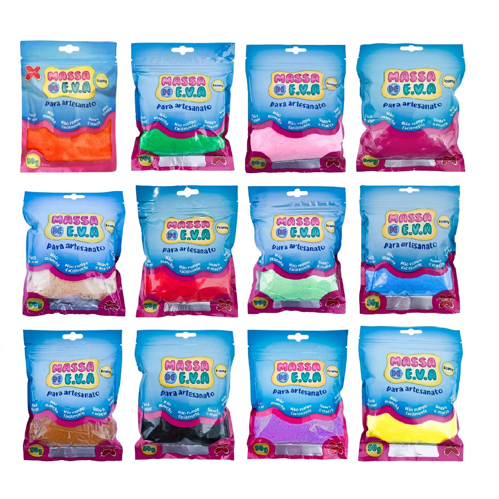 Massa De Eva 50g Massinha Modelar Slime Artesanato Brincar