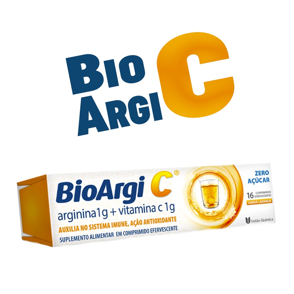 Bioargi C Arginina 1g + Vitamina C 1g 16comp Efervescente em Oferta na Shopee