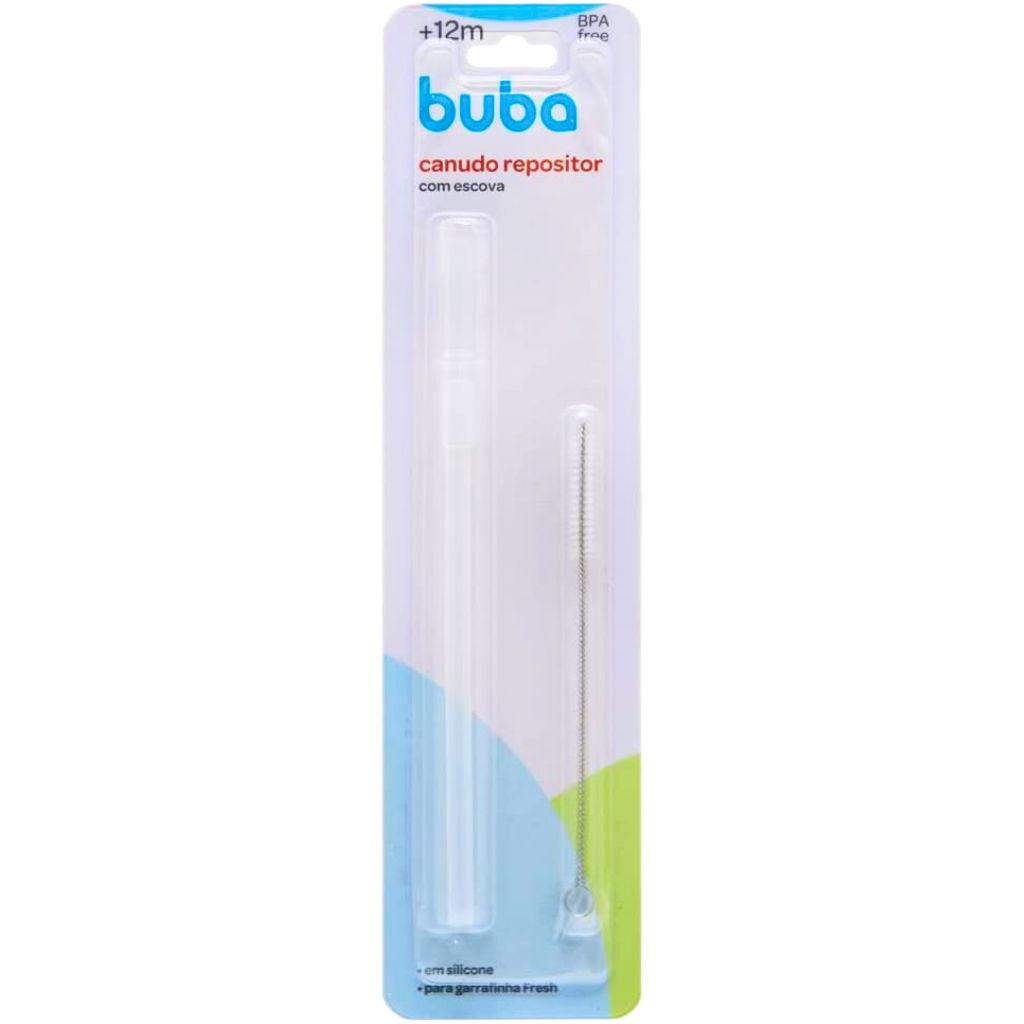 Kit Canudo em Silicone e Escova para Garrafinha Fresh 13785 - Buba em Oferta na Shopee