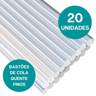Kit 20 Unidades Bastão Cola Quente Branca Refil Para Pistola De Cola