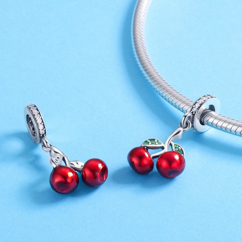 Detalhes do Bamoer 925 Sterling Silver Fun Alimentos E Contas De Frutas Presente De Moda