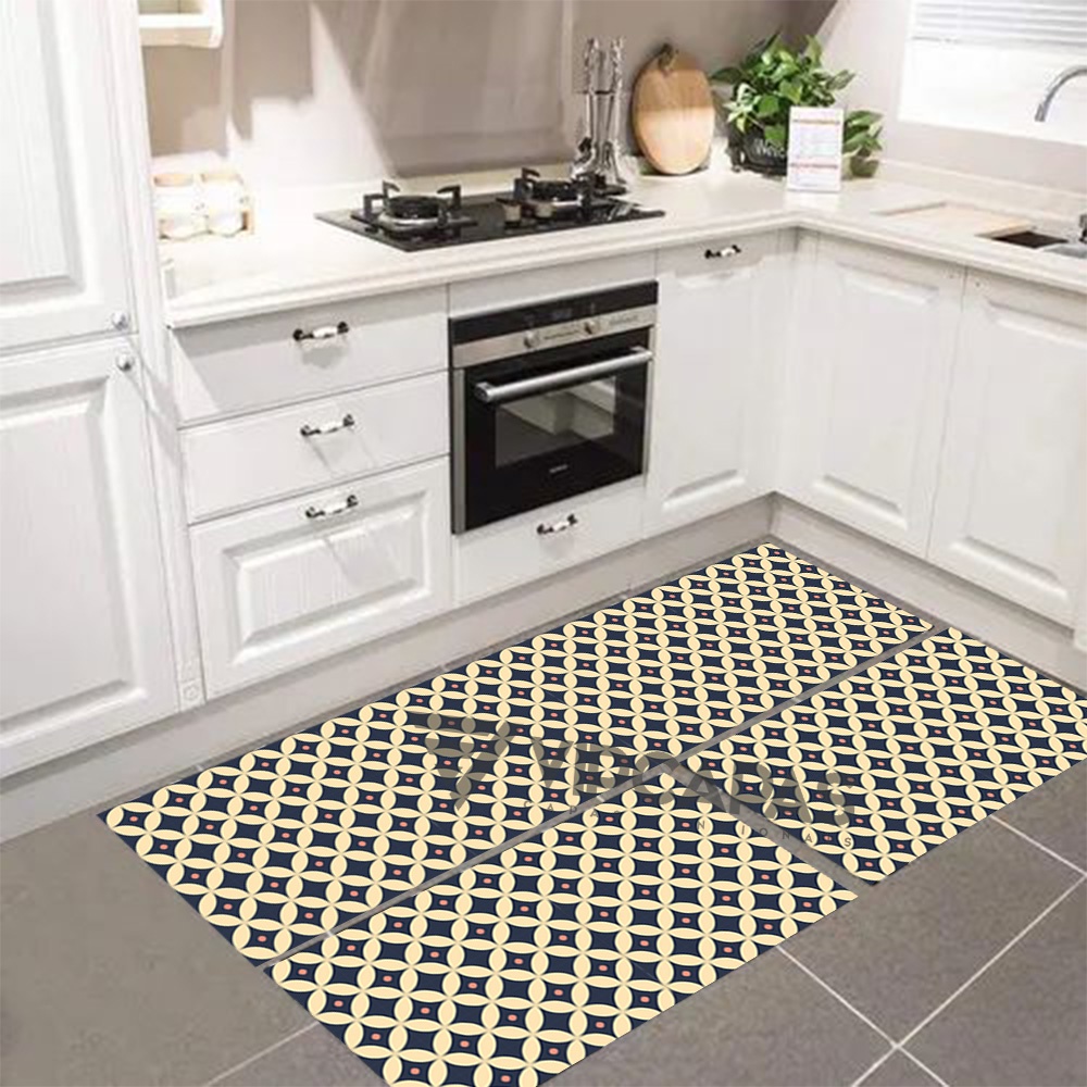 Jogo de Tapete Para Cozinha Emborrachado Kit 3 Peças Passadeira Estampado