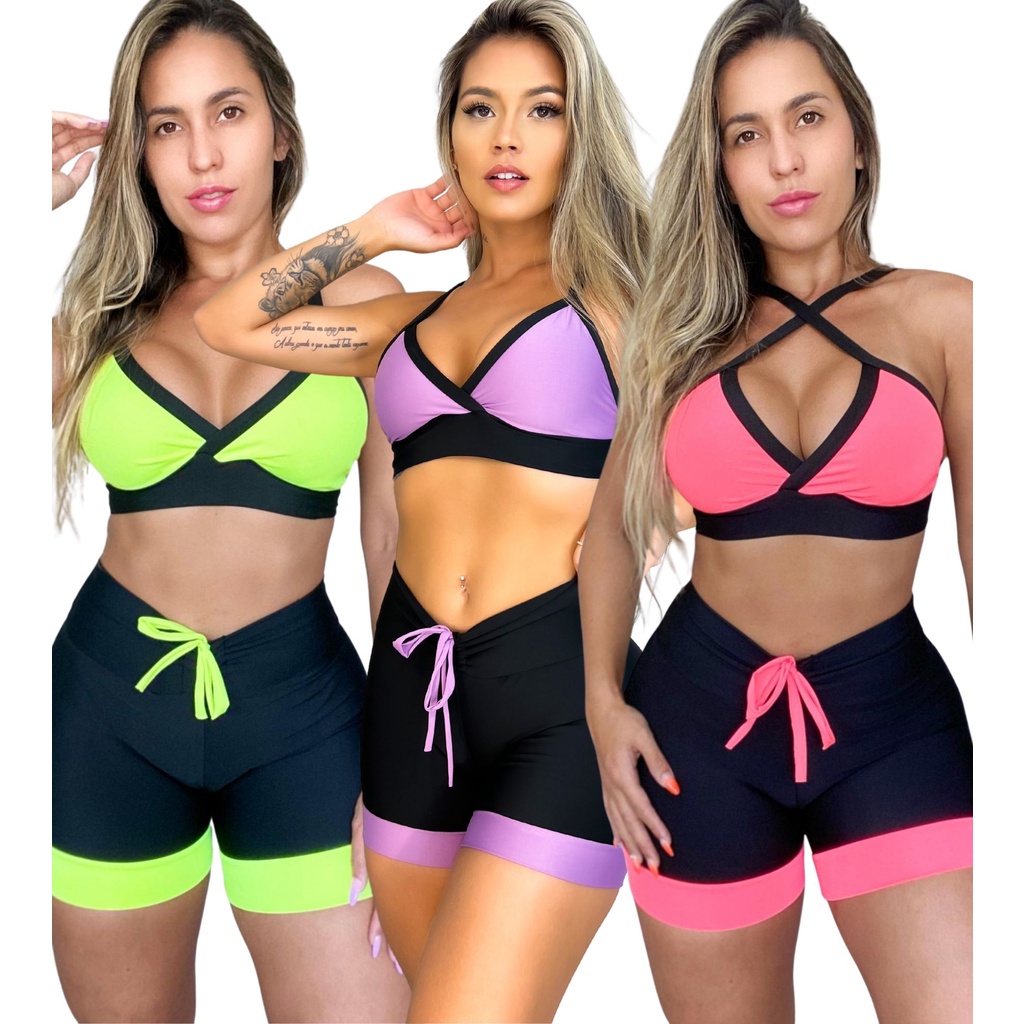 Conjunto Fitness Tik Tok Roupa Ginastica Academia Feminino